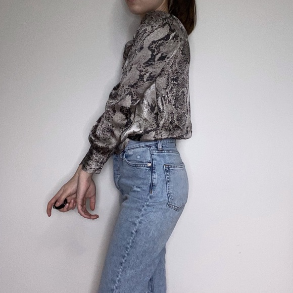 Dynamite Snake Print Satin Bodysuit - Picture 2 of 2